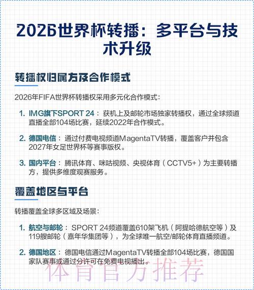 2026年世界杯官方转播平台全面解读 2026年世界杯官方转播平台全面解读
